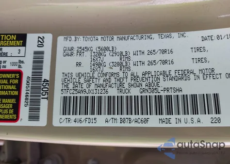 2018 Toyota Tacoma Trd Off Road from USA, damaged, VIN 5TFCZ5AN9JX131236